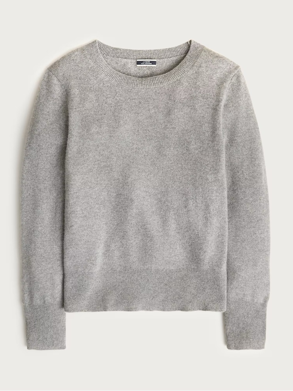 J. Crew Cashmere Classic Fit Crewneck Sweater Cozy Soft Heather Ash Gray size M - Picture 6 of 6